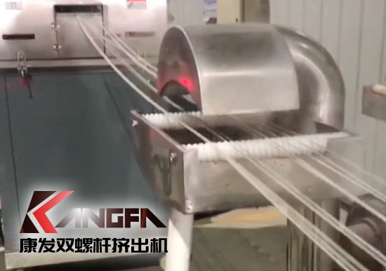 65高扭+PLC，尼龍加纖雙螺桿擠出機(jī)試機(jī)